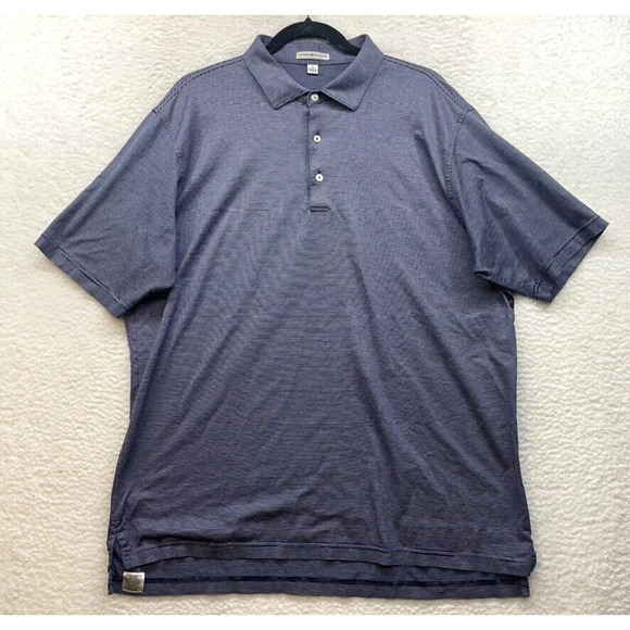 Peter Millar Other - Peter Millar Shirt Mens Extra Large Blue Striped Polo Golf Crown Preppy Casual